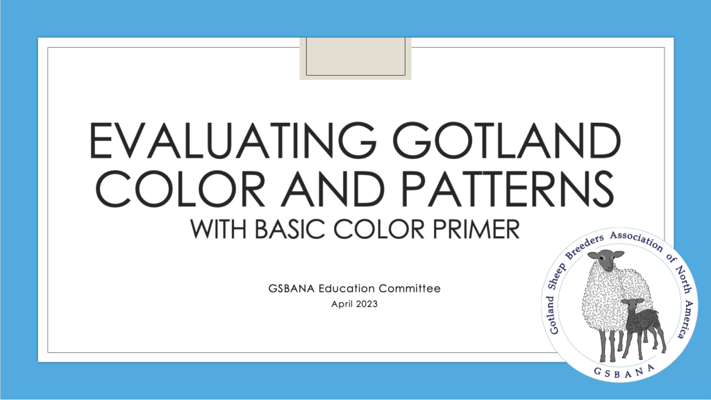 GSBANA Learning Library - evaluating Gotland color